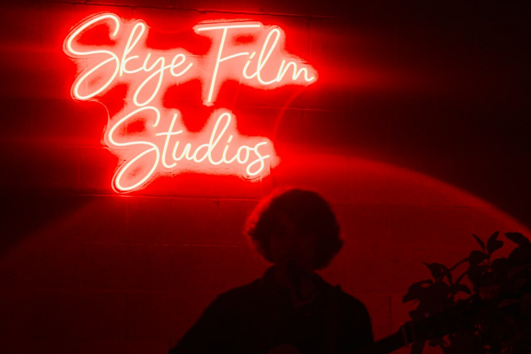Sleek modern virtual production LED studio volume