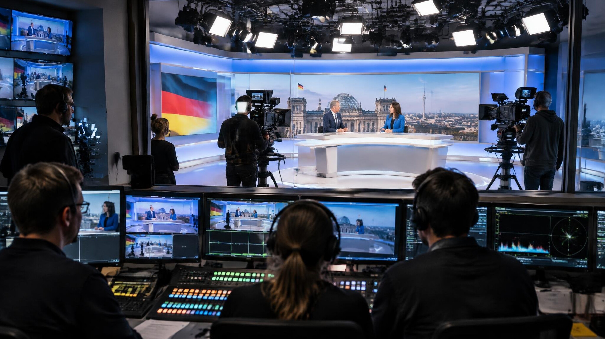 german tv studio control room